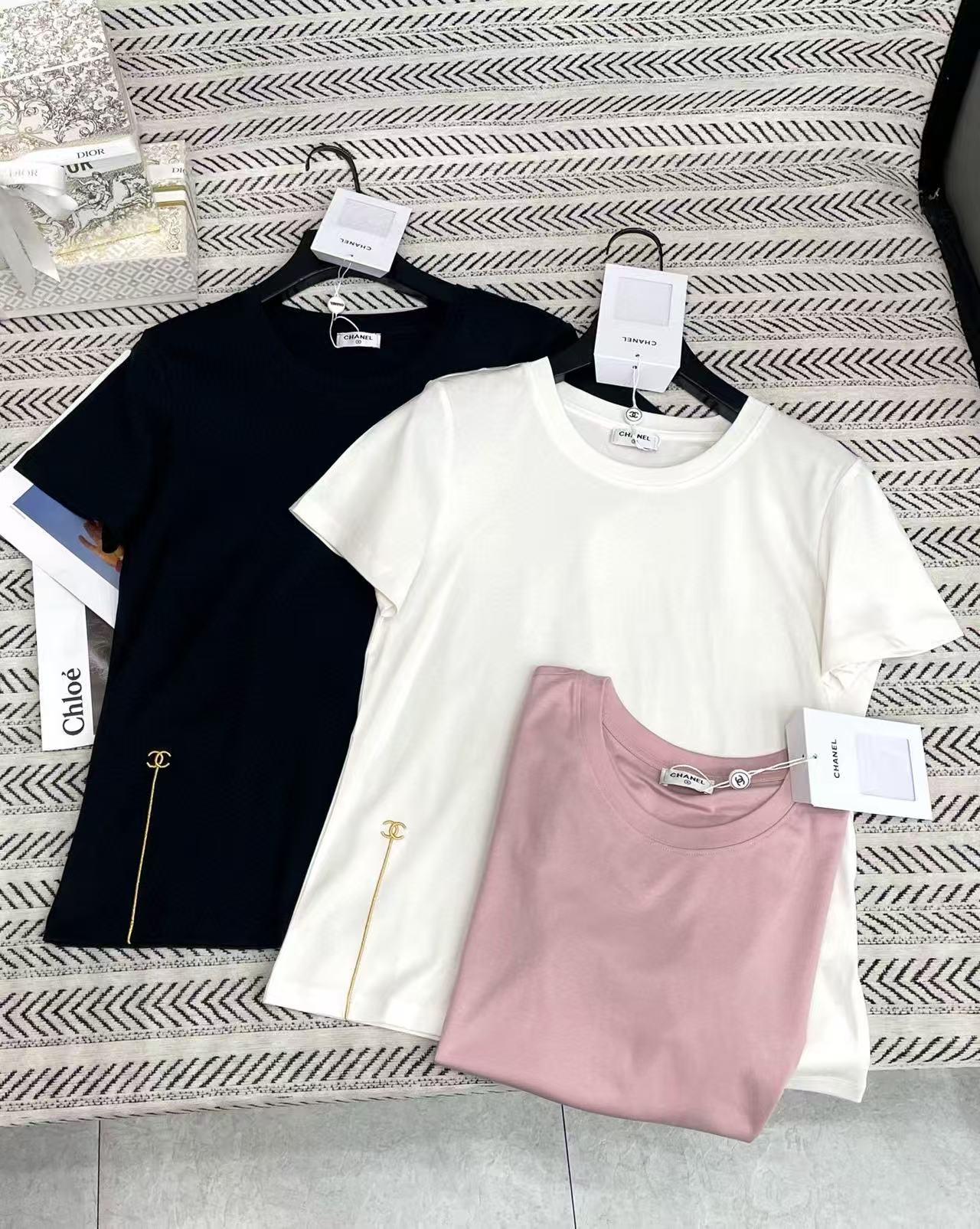 CHANE1 シンプル刺繍ロゴTシャツ【50％割引+送料無料】