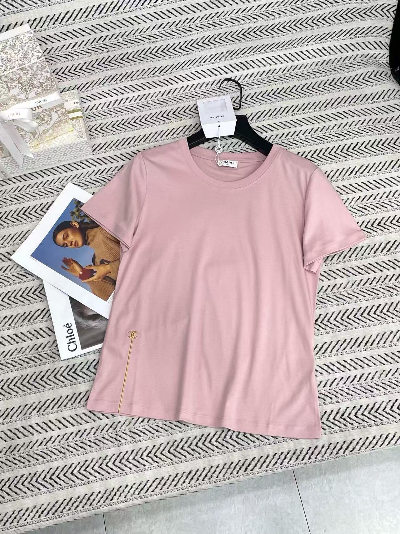 CHANE1 シンプル刺繍ロゴTシャツ【50%割引+送料無料】