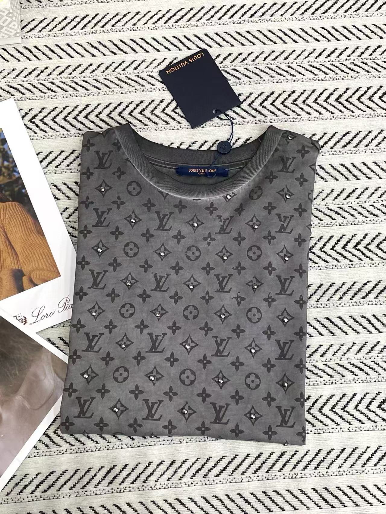 LVチェーンプリントグラデーションTシャツ【50％割引+送料無料】