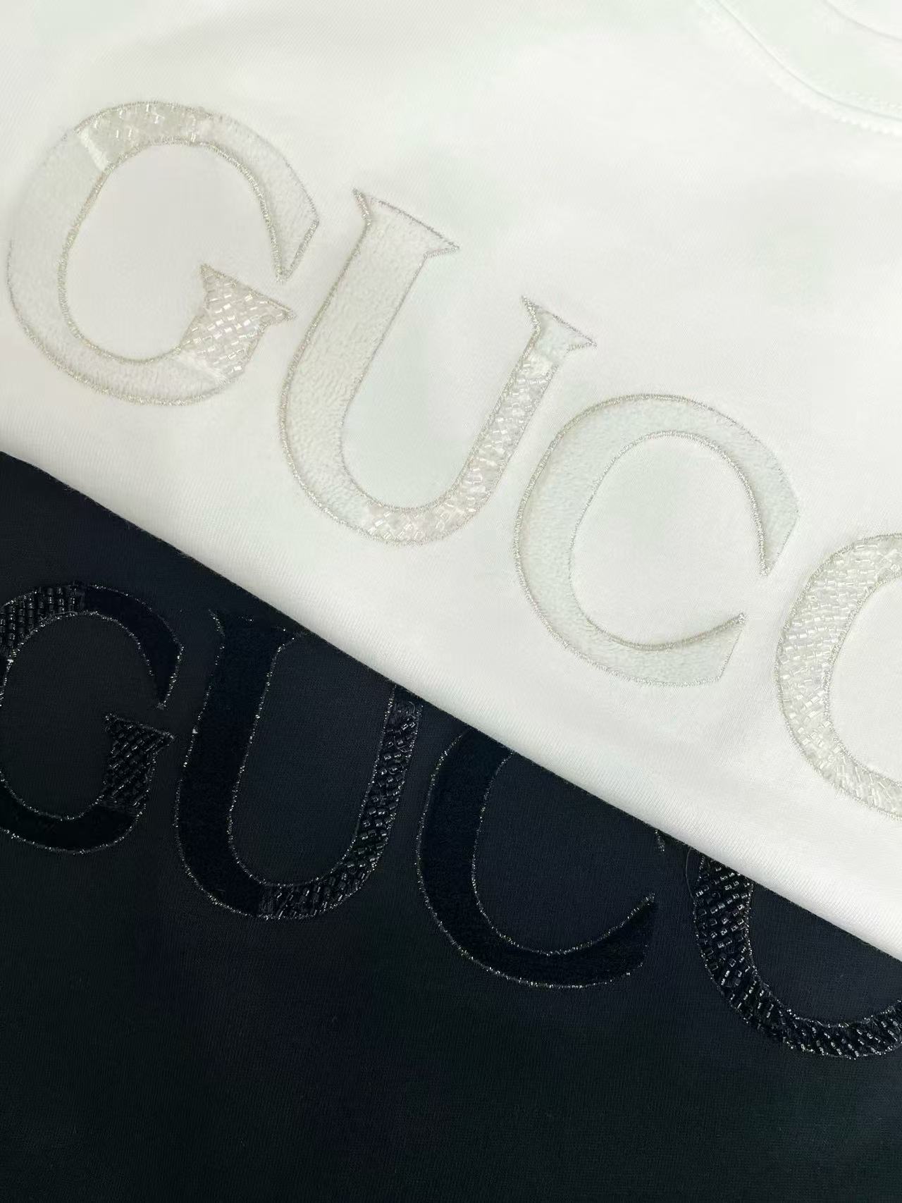 GUCC1 刺繍レターTシャツ【50%割引+送料無料】