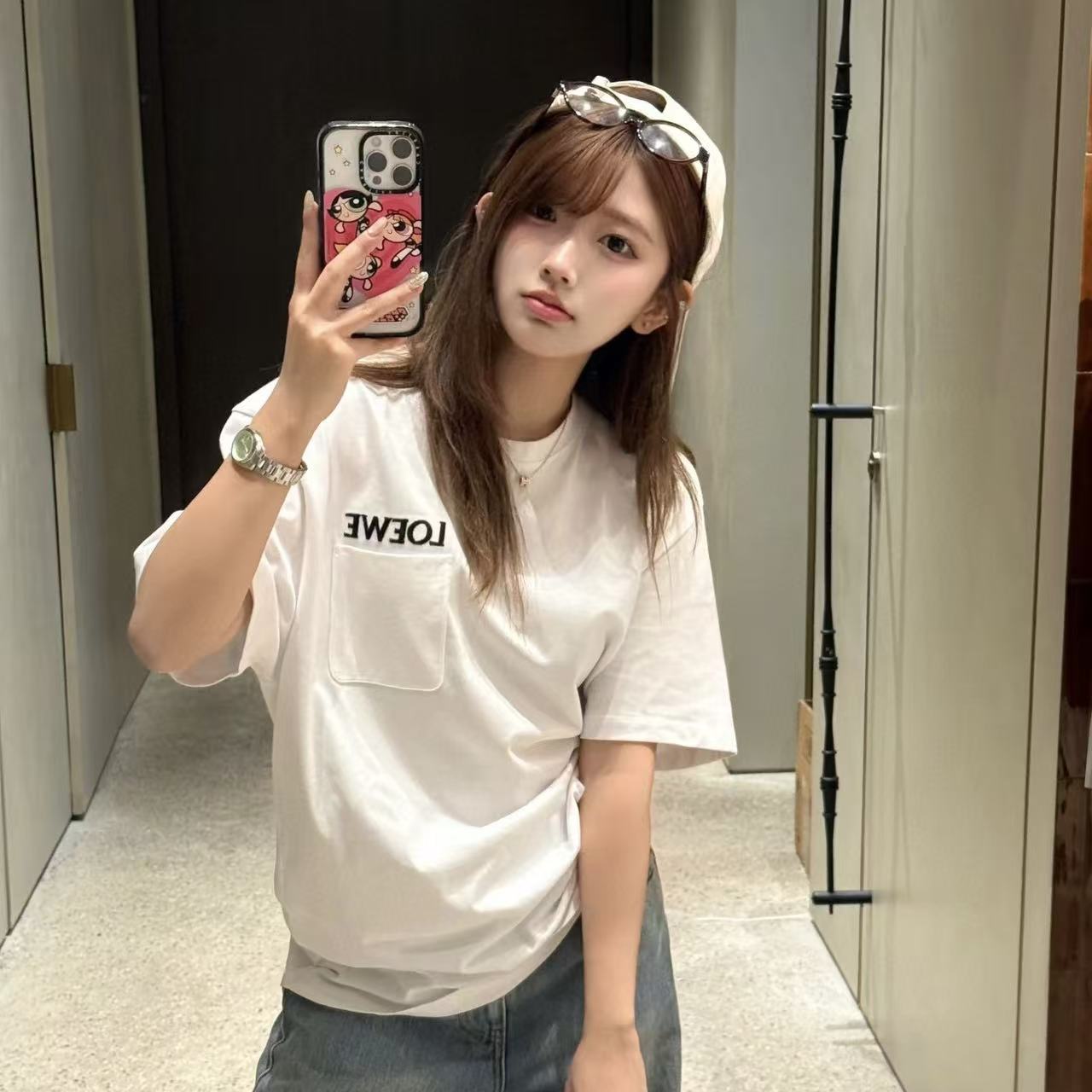 L0WEW 刺繍レターポケットTシャツ【50％割引+送料無料】