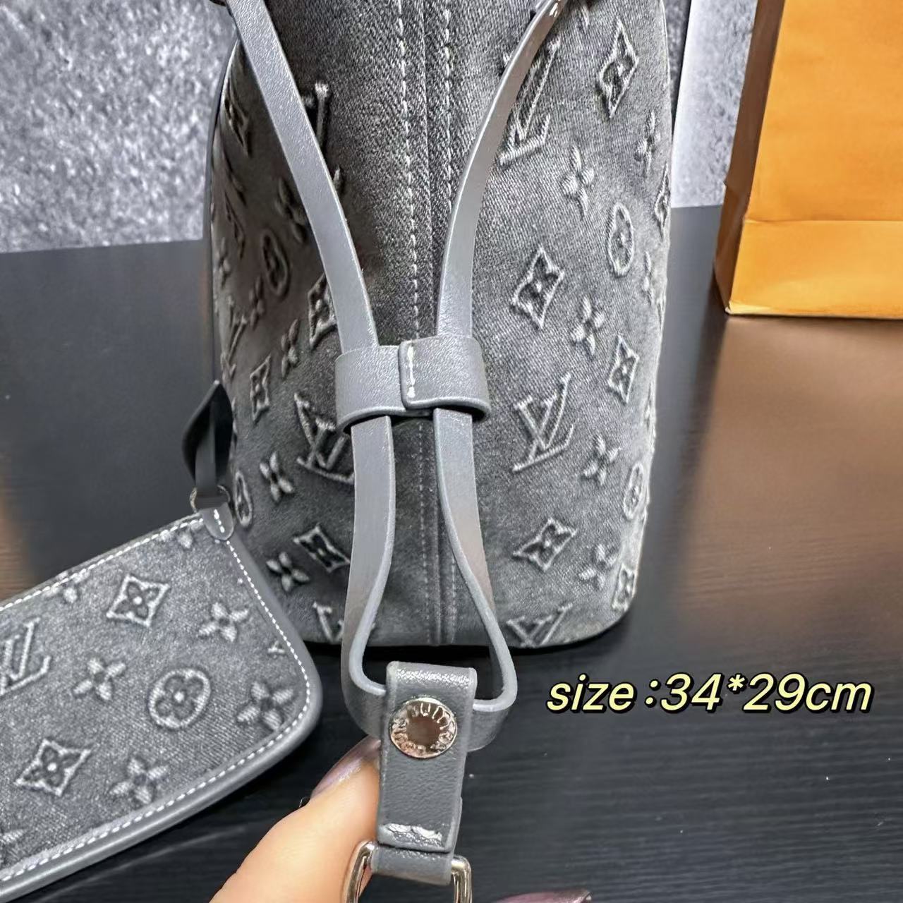 LVデニム刺繍トートバッグ【50％割引+送料無料】
