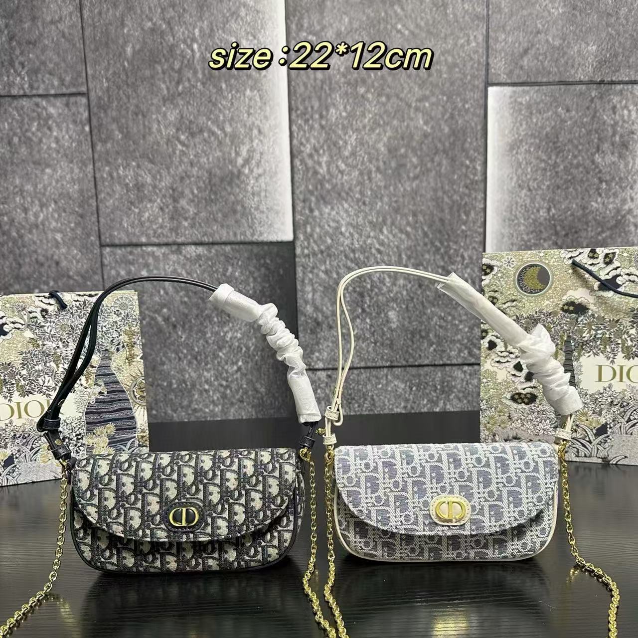 DIOR チェーン ジャカード アンダーアームバッグ【50％割引+送料無料】