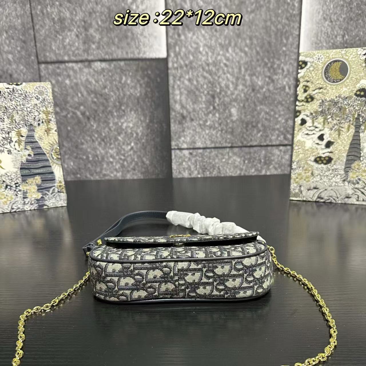DIOR チェーン ジャカード アンダーアームバッグ【50%割引+送料無料】
