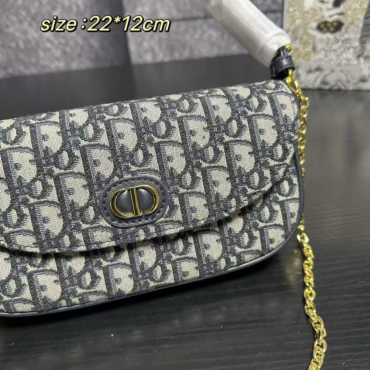 DIOR チェーン ジャカード アンダーアームバッグ【50%割引+送料無料】