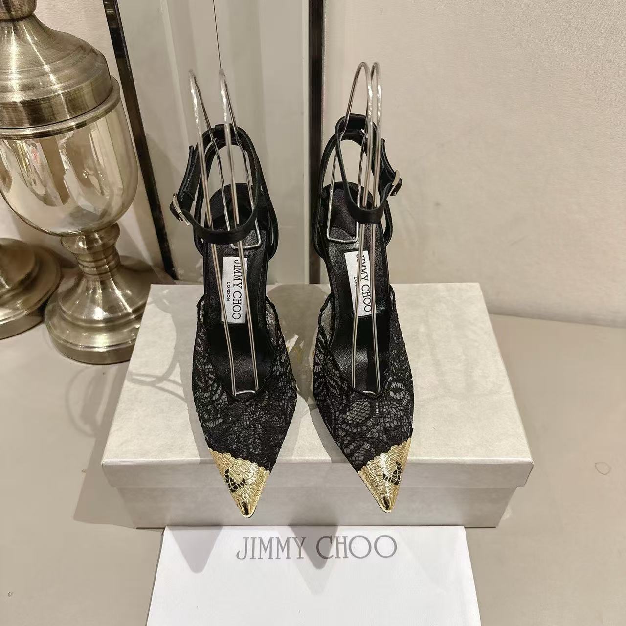 jimmycho0 高品質の刺繍レースハイヒール【50%割引+送料無料】