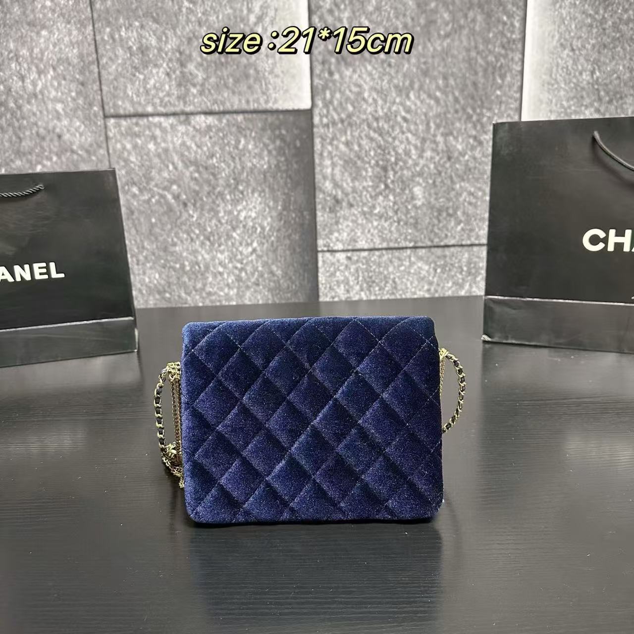 CHANE1 ベルベットチェーンショルダー/クロスボディバッグ【50％割引+送料無料】