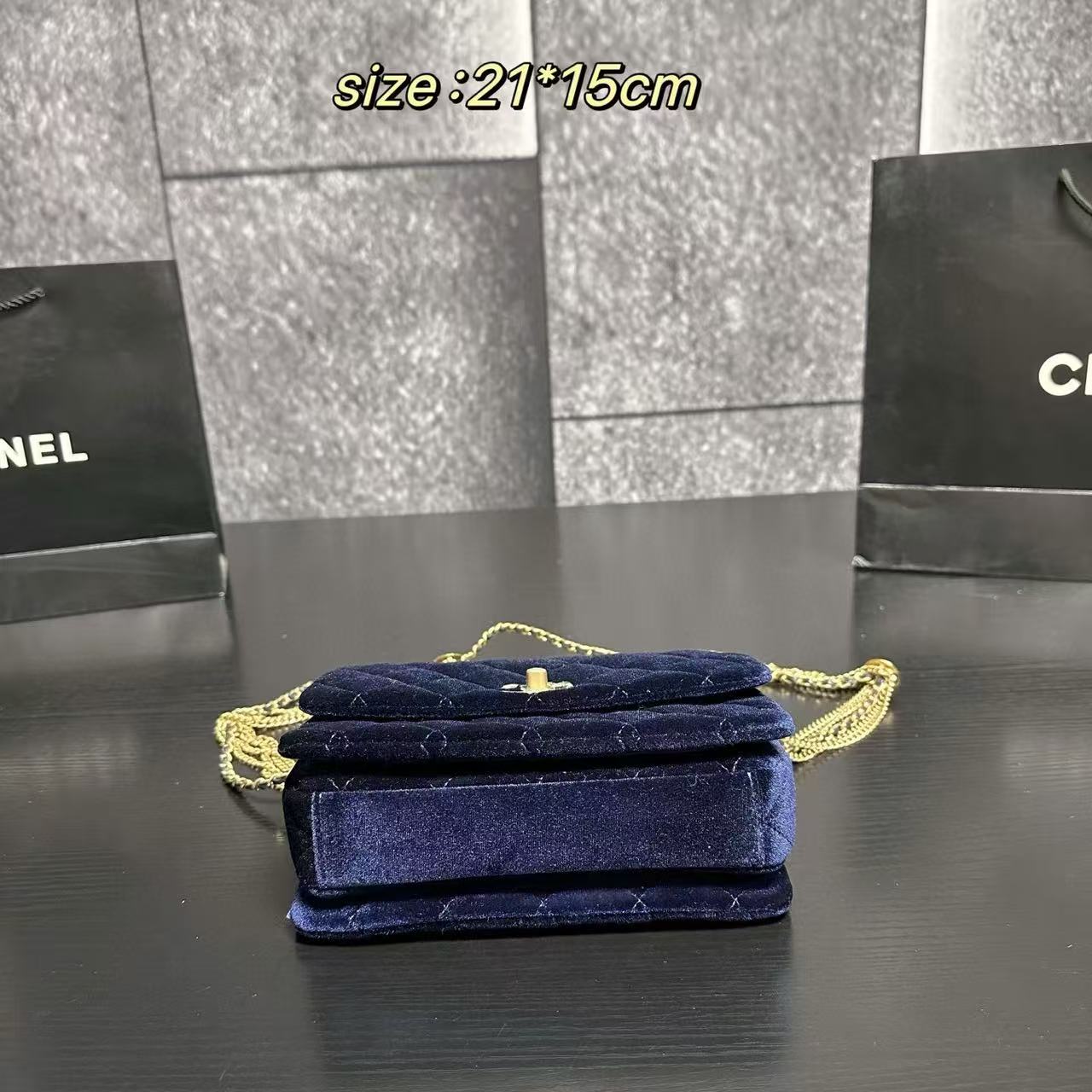 CHANE1 ベルベットチェーンショルダー/クロスボディバッグ【50％割引+送料無料】