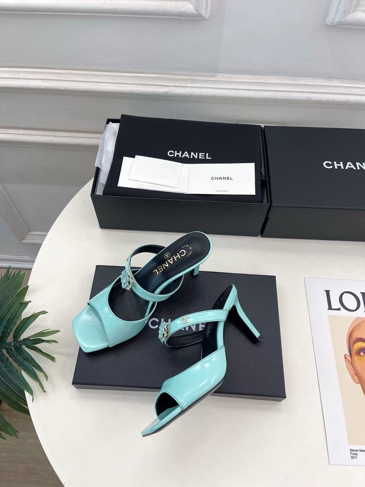 CHANE1 高品質ダブルC カメリア ハイヒールサンダル【50％割引+送料無料】