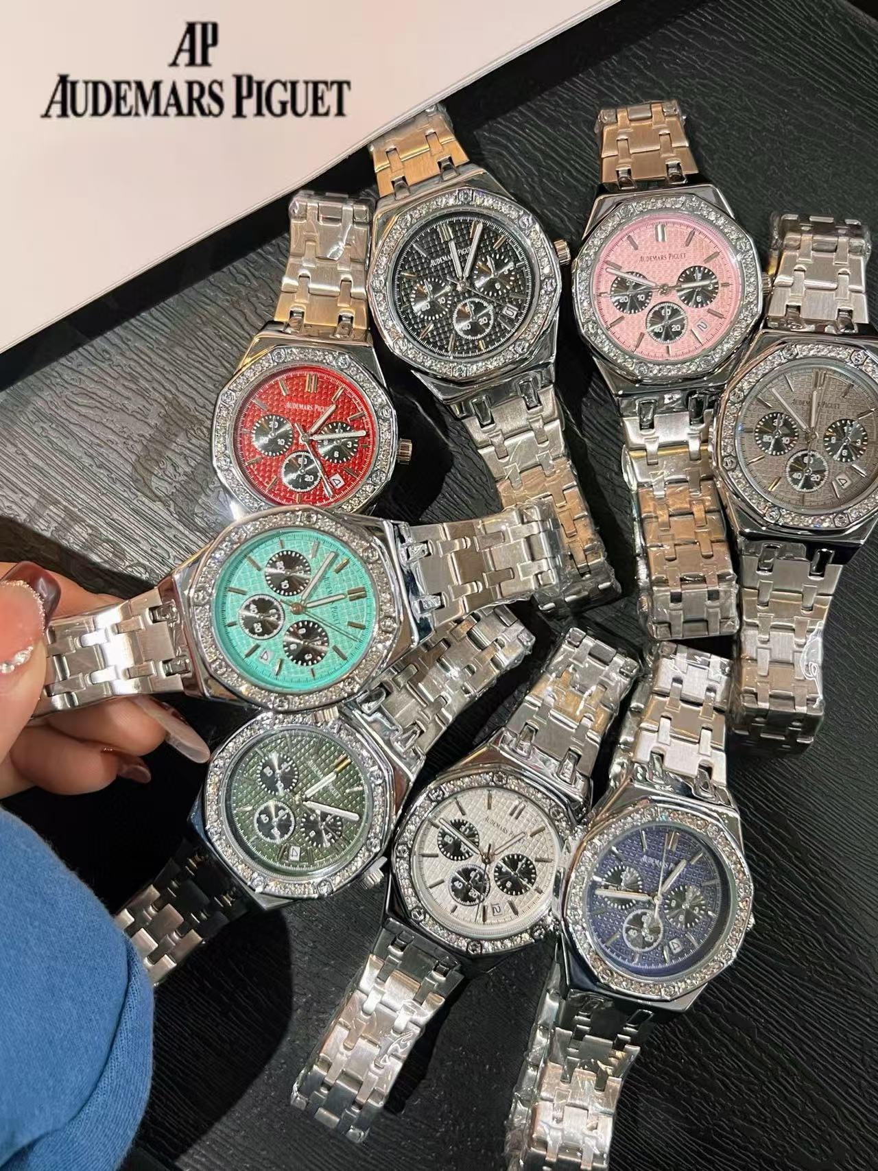 Audemarsp1gueダイヤモンドをあしらったスチールストラップのレディース腕時計【50％割引+送料無料】