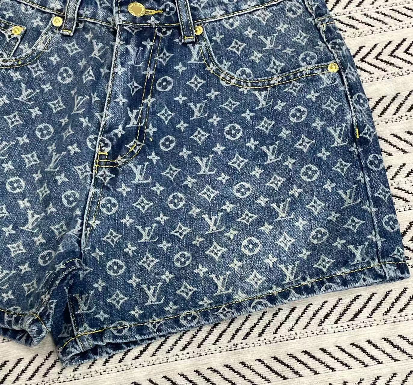 LVの高品質プリントデニムショートパンツ【50％割引+送料無料】