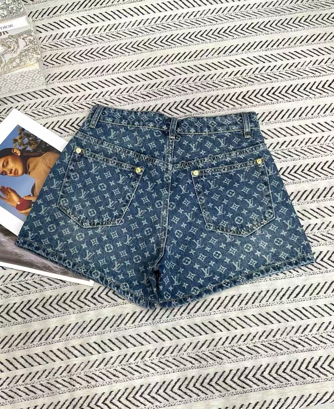 LVの高品質プリントデニムショートパンツ【50％割引+送料無料】