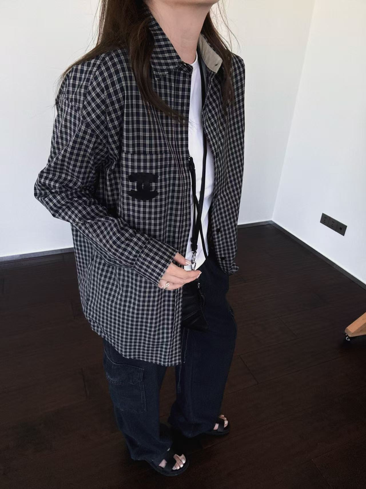 CHANE1 ダブルC チェックシャツ【50％割引+送料無料】