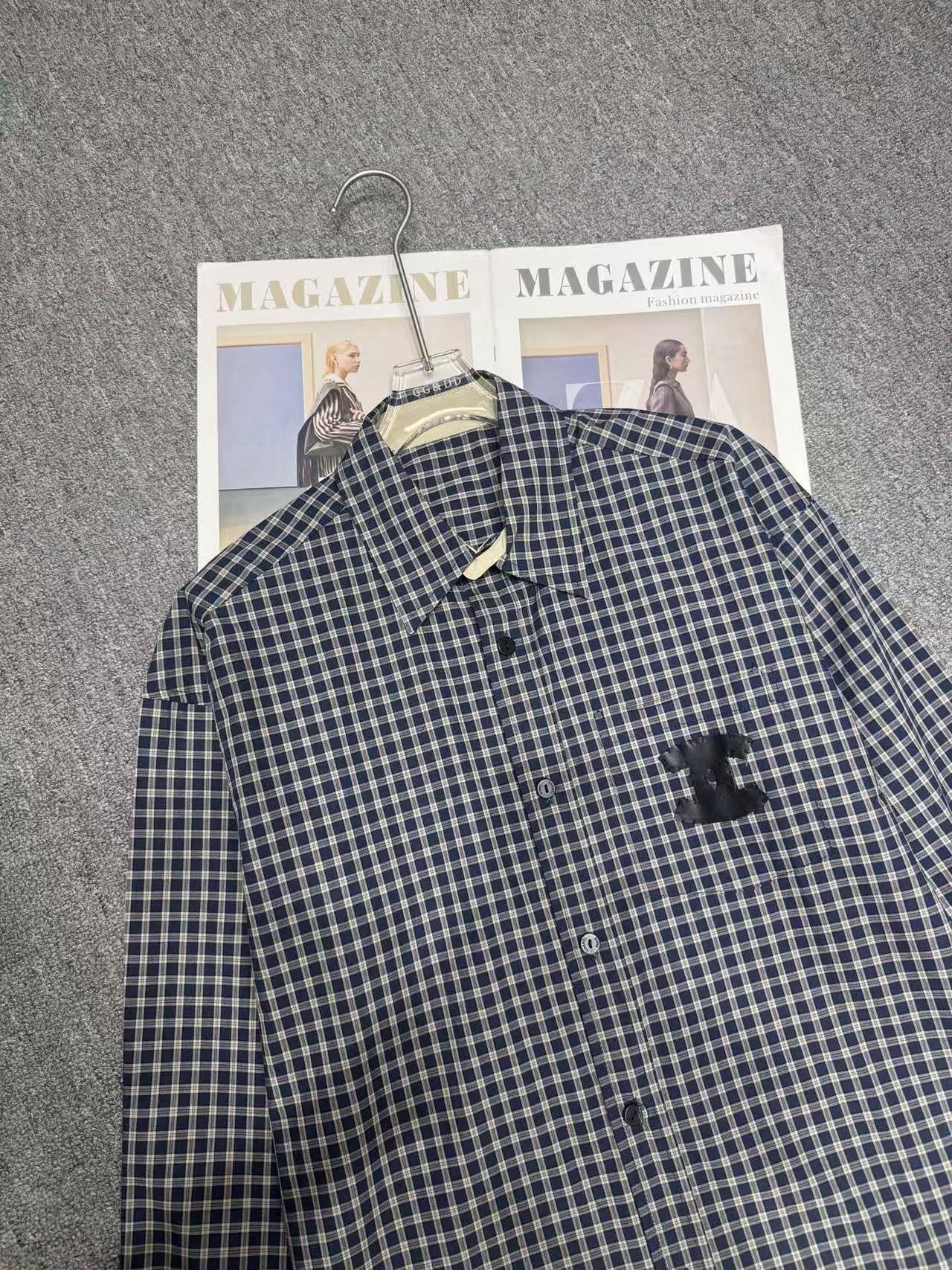 CHANE1 ダブルC チェックシャツ【50％割引+送料無料】