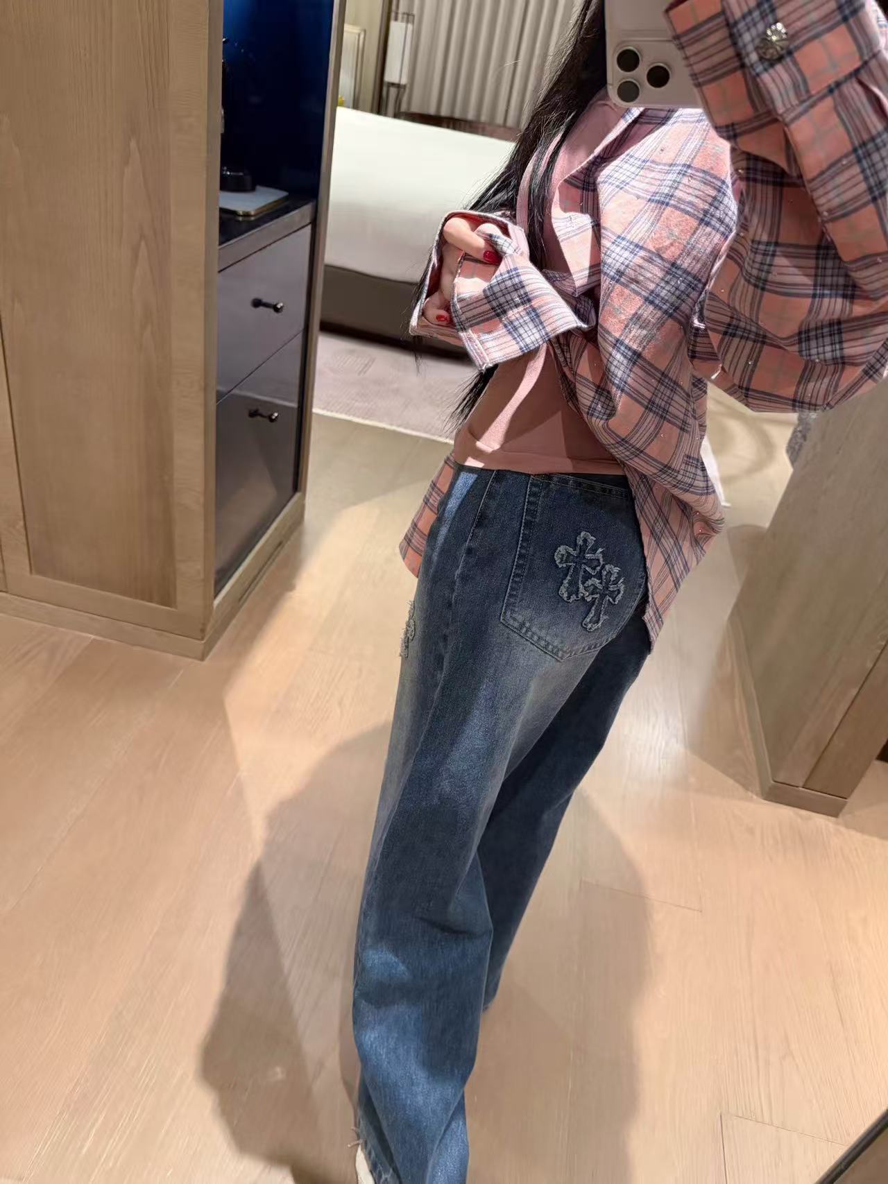 Chr0me Hearts チェックシャツ/ジーンズ【50％割引+送料無料】