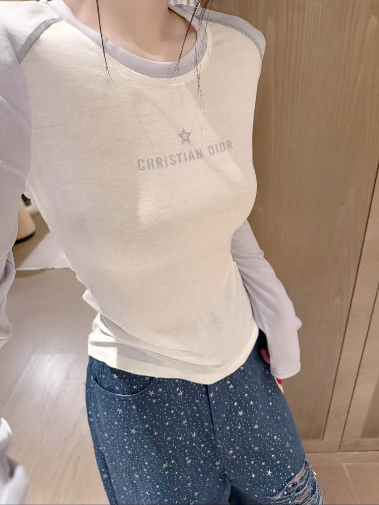 DIOR ファイブポインテッドスター カラーブロック Tシャツ【50%割引+送料無料】