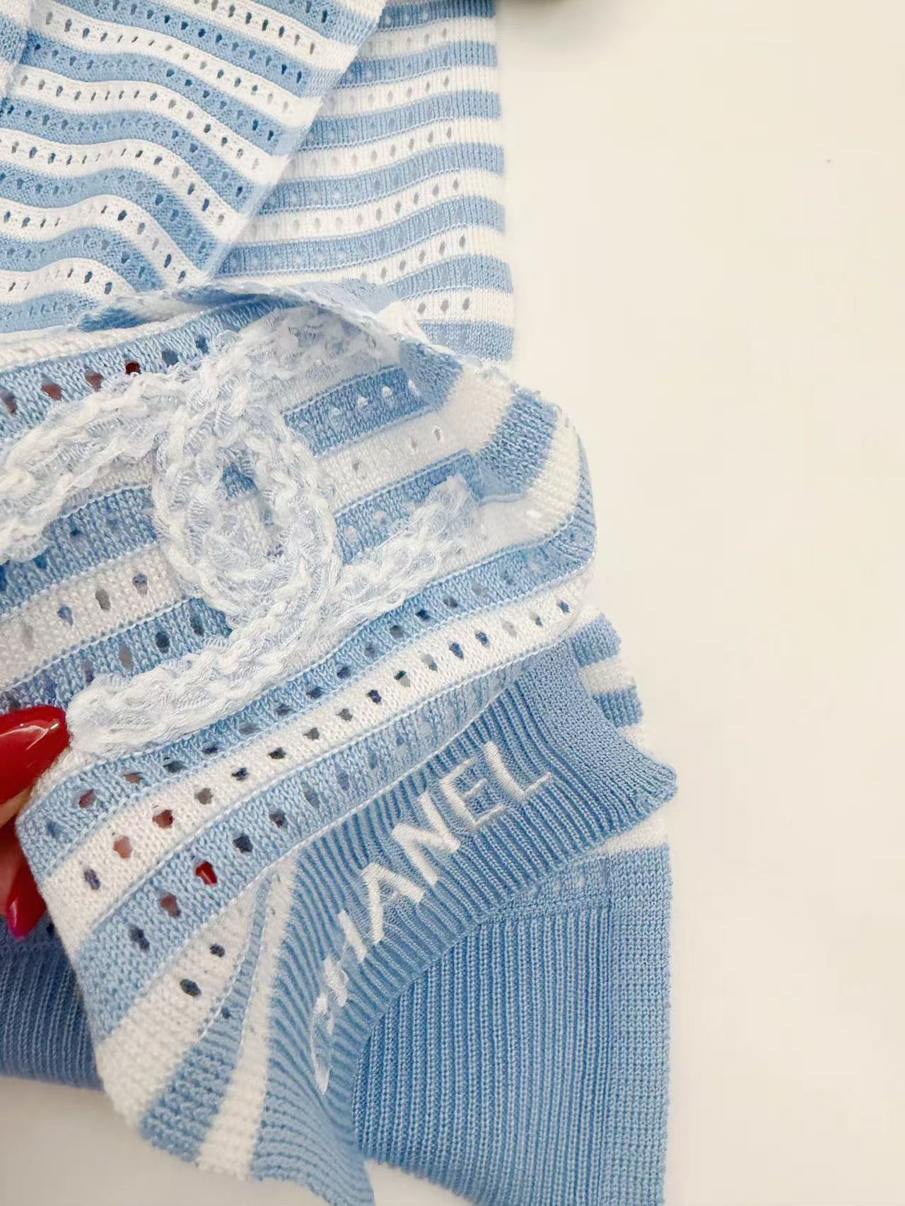 CHANE1 ストライプスカーフ+シャツ ツーピースセット【50％割引+送料無料】