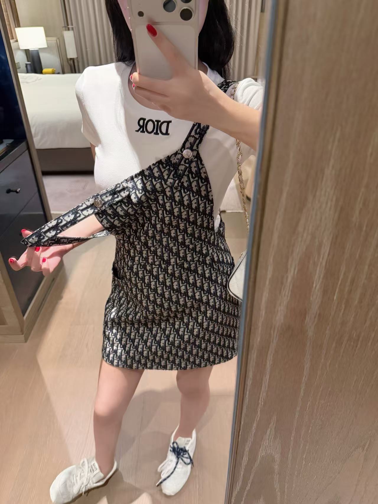 DIOR シンプルレター Tシャツ + ドレス ツーピースセット【50%割引+送料無料】