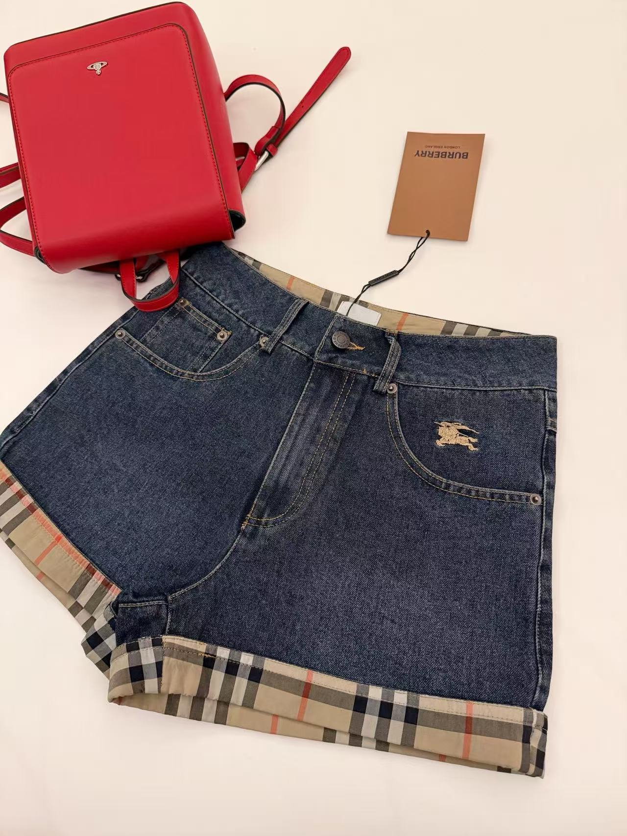 BUR8ERRY デニムジャケット＆ショーツ ツーピースセット【50％割引+送料無料】