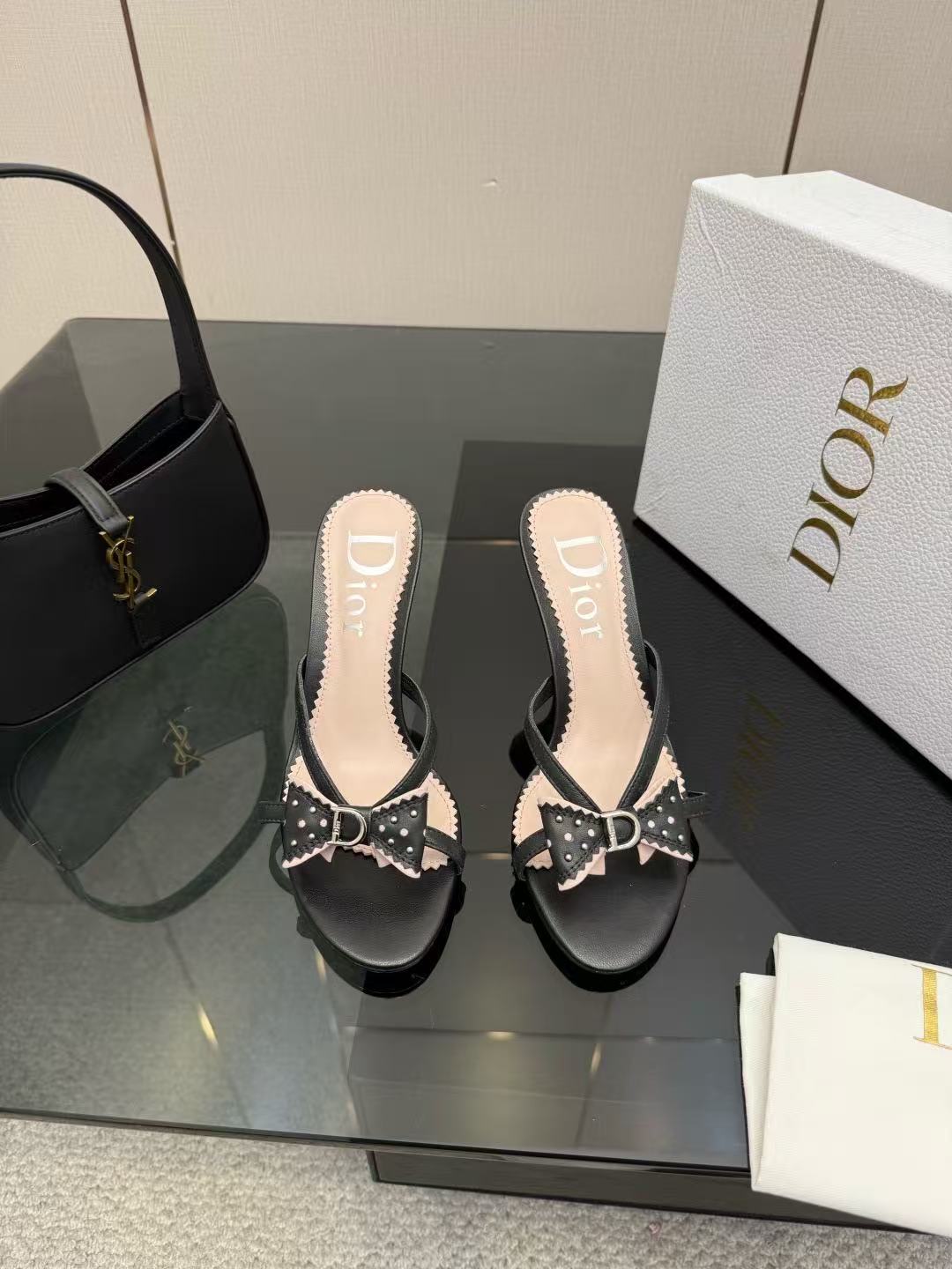 DIOR 高品質ボウタイ ラムスキン ハイヒール【50％割引+送料無料】