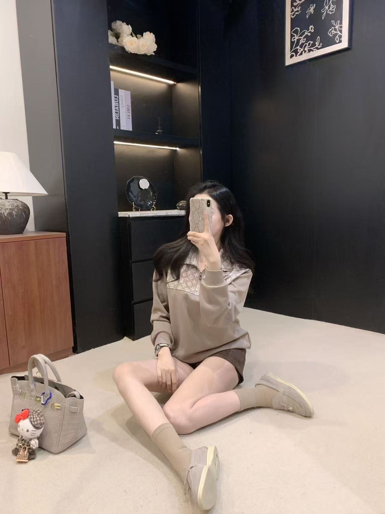 LVスタンドカラーハーフジップスウェットシャツ【50％割引+送料無料】