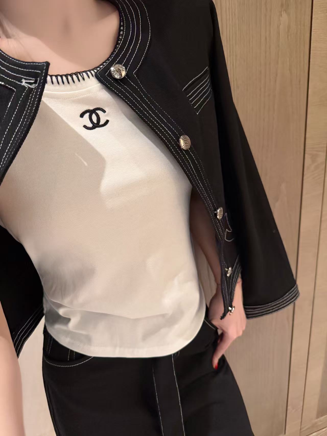 CHANE1 ダブルC ジャケット+パンツ ツーピースセット【50%割引+送料無料】