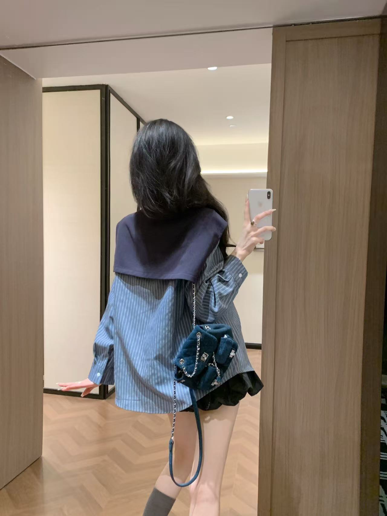 PR4D ストライプシャツ(スカーフ付き)【50%割引+送料無料】