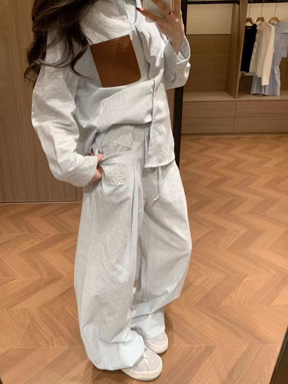 L0WEW レザーポケットシャツ＆パンツ ツーピースセット【50％割引+送料無料】