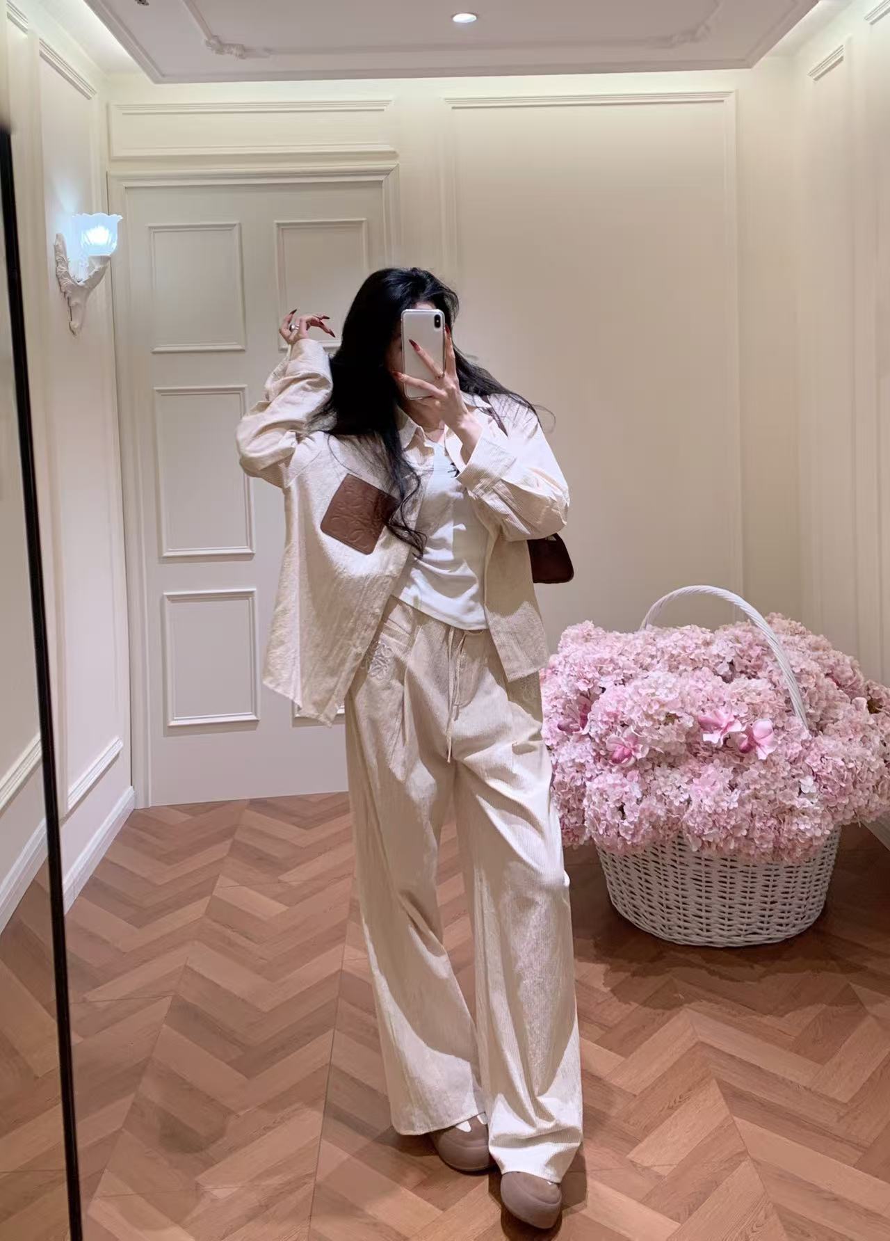 L0WEW レザーポケットシャツ＆パンツ ツーピースセット【50％割引+送料無料】