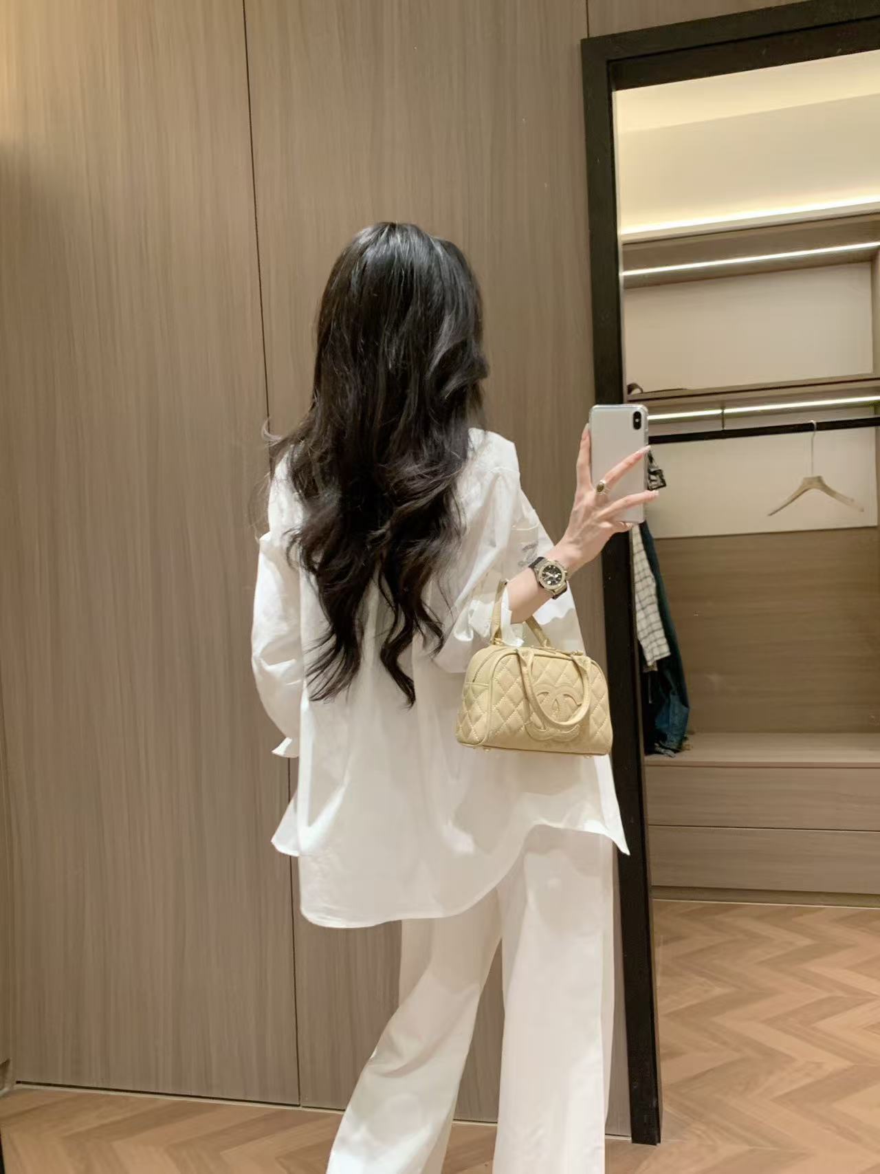 CHANE1 ダブルC シンプルシャツ＋パンツ ツーピースセット【50％割引+送料無料】