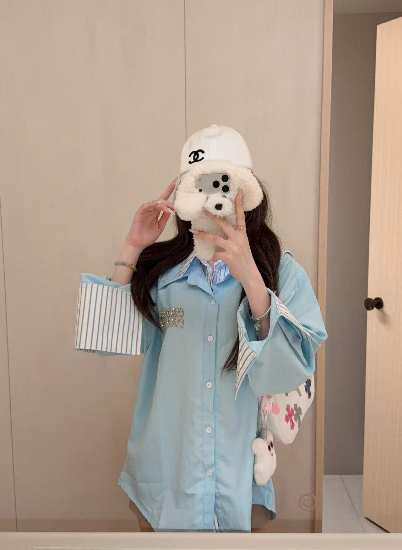 M1UM1U カラーブロックカラーレターシャツ【50％割引+送料無料】