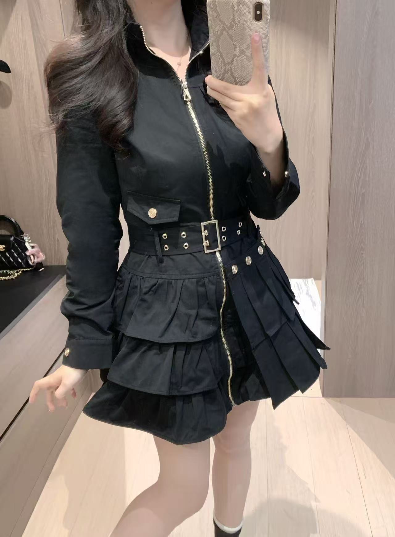 BALMA1N ジッパープリーツドレス【50％割引+送料無料】