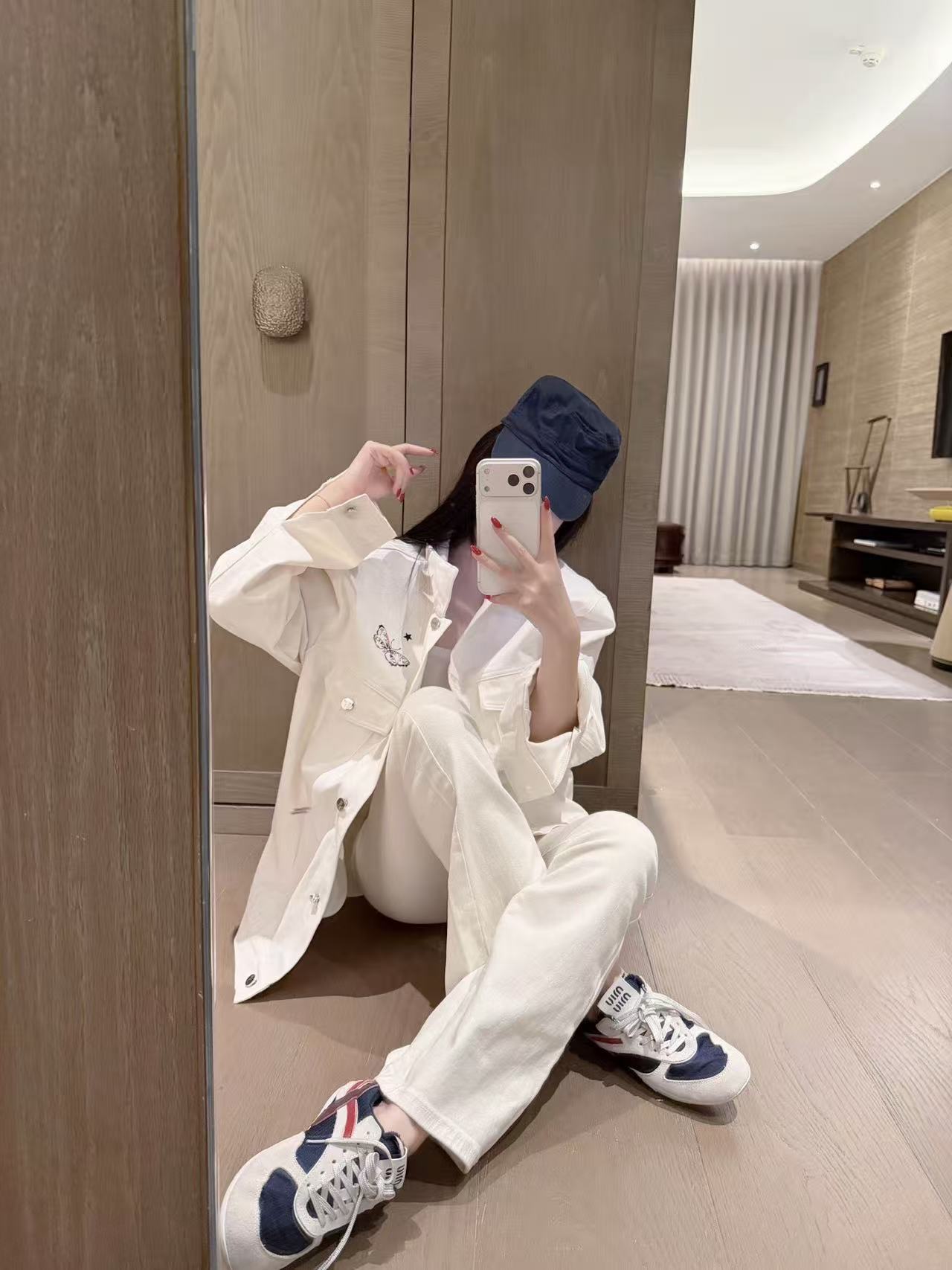 DIOR バタフライプリント デニムジャケット【50%割引+送料無料】