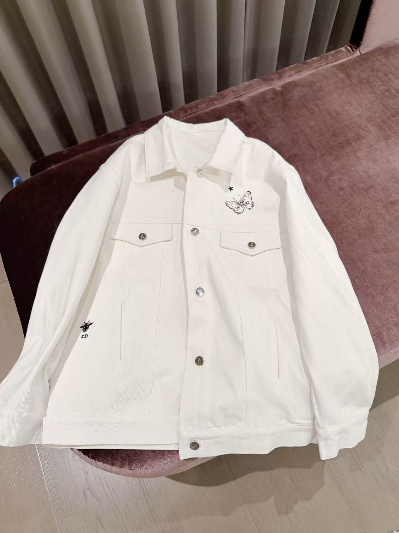 DIOR バタフライプリント デニムジャケット【50%割引+送料無料】