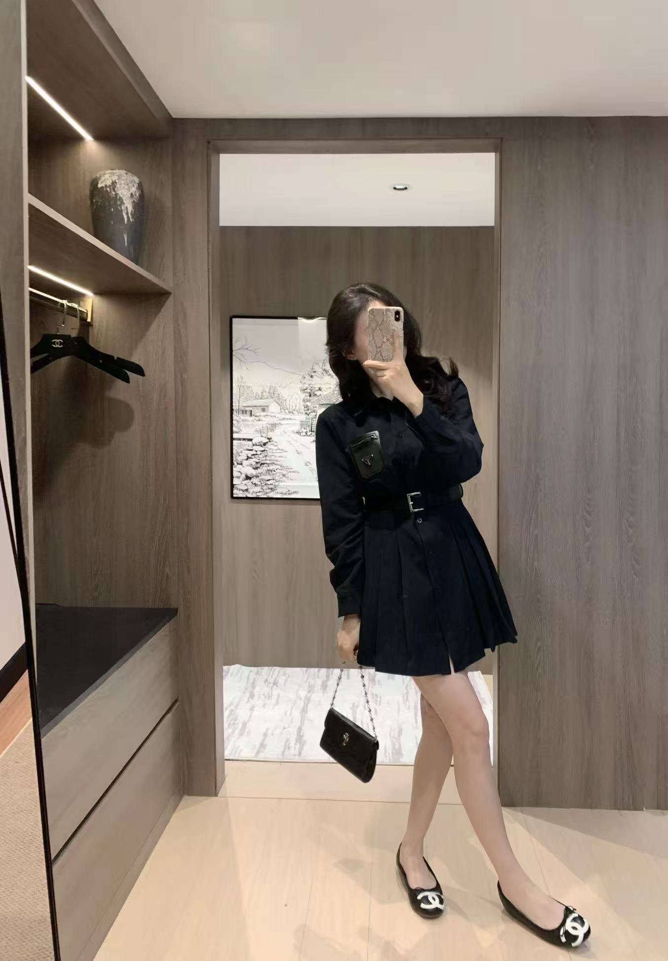 PR4DA ポケット付きロングスリーブプリーツドレス【50%割引+送料無料】