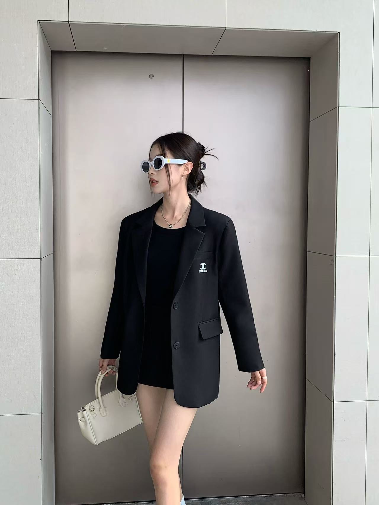 CHANE1 ダブルC シンプルスーツジャケット【50%割引+送料無料】