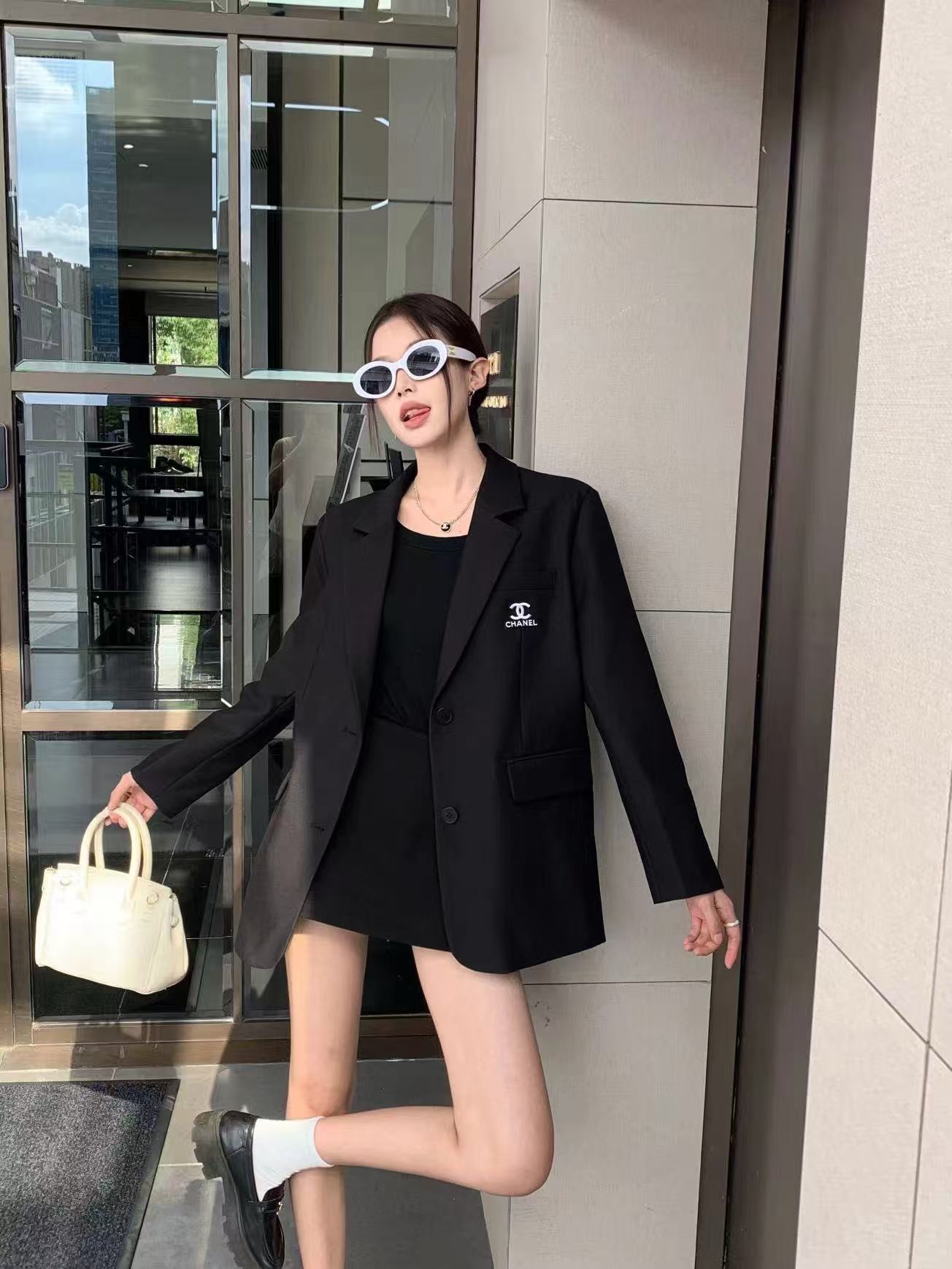 CHANE1 ダブルC シンプルスーツジャケット【50%割引+送料無料】