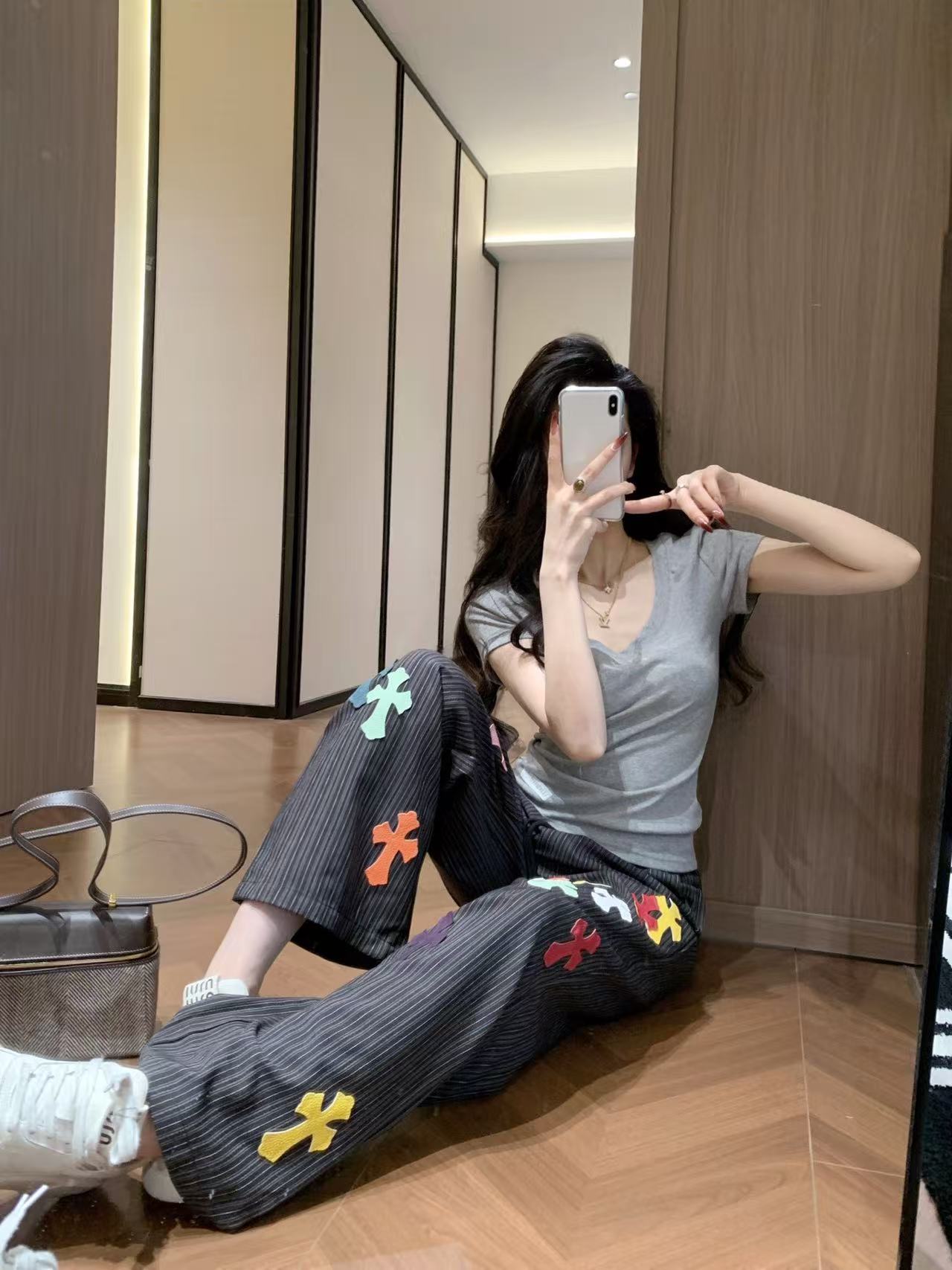 Chr0me Heartsカラフルなクロスラベルカジュアルパンツ【50%割引+送料無料】