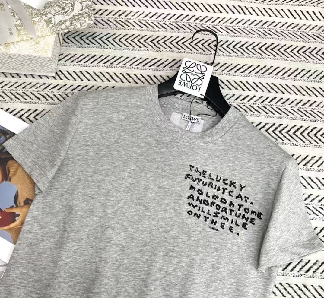 L0WEW 猫刺繍レターTシャツ【50%割引+送料無料】