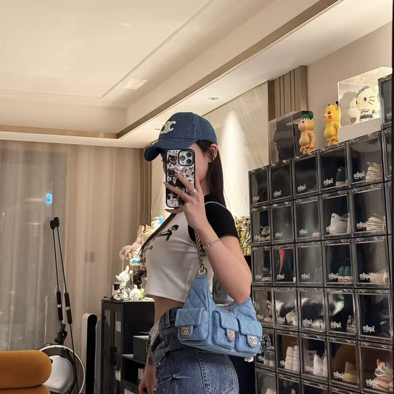 CHANE1 チェーンデニム ボウリングバッグ【50％割引+送料無料】