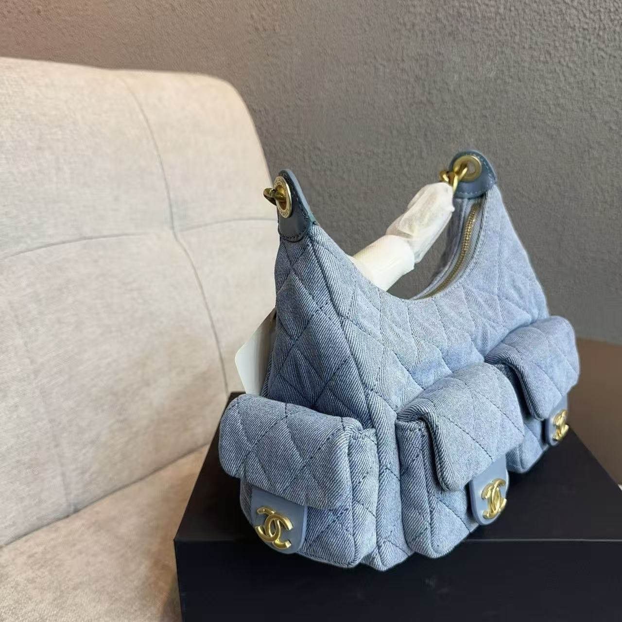 CHANE1 チェーンデニム ボウリングバッグ【50％割引+送料無料】