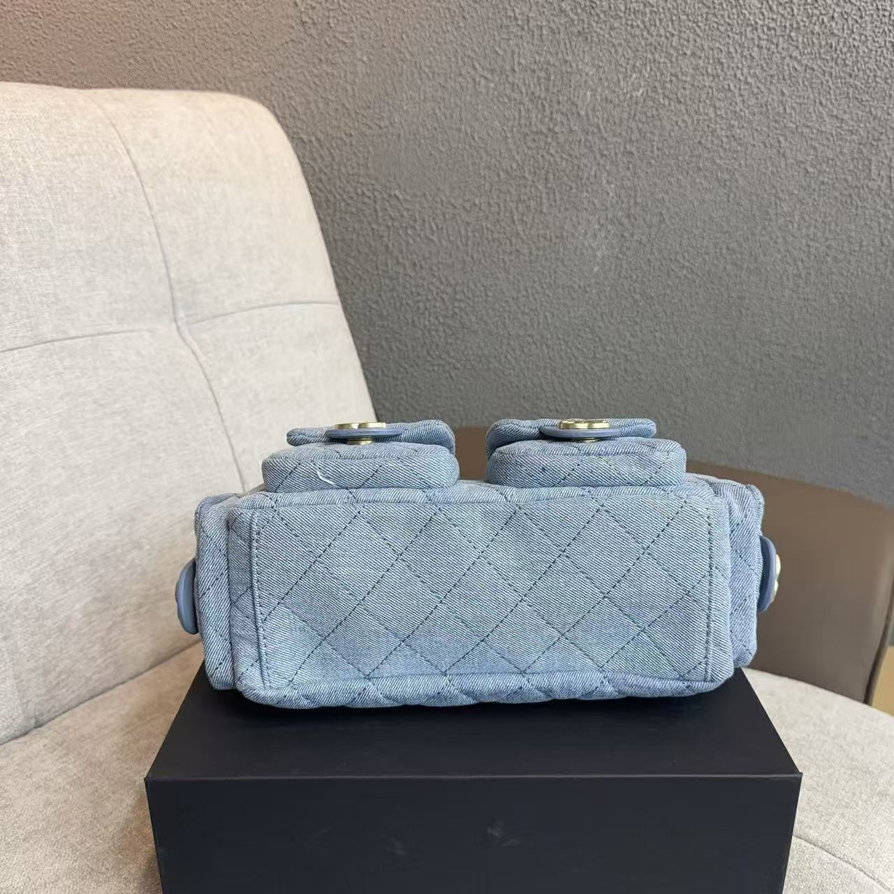 CHANE1 チェーンデニム ボウリングバッグ【50％割引+送料無料】