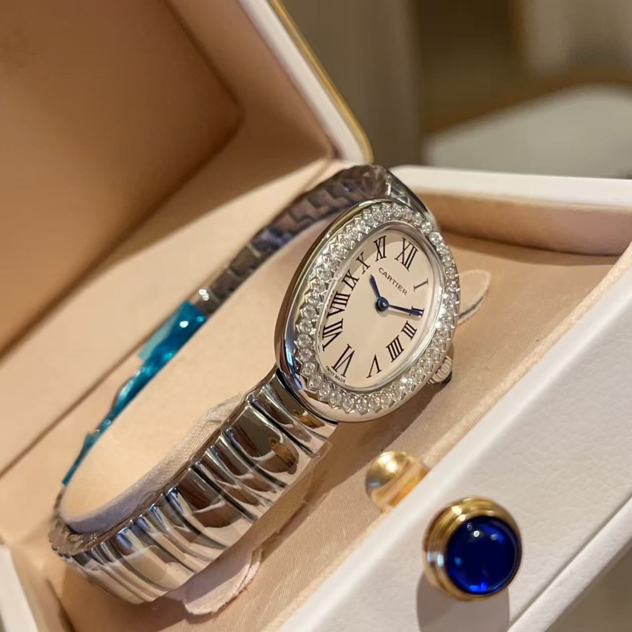CART1ER バスタブ スチールストラップ ダイヤモンドセットウォッチ【50％割引+送料無料】