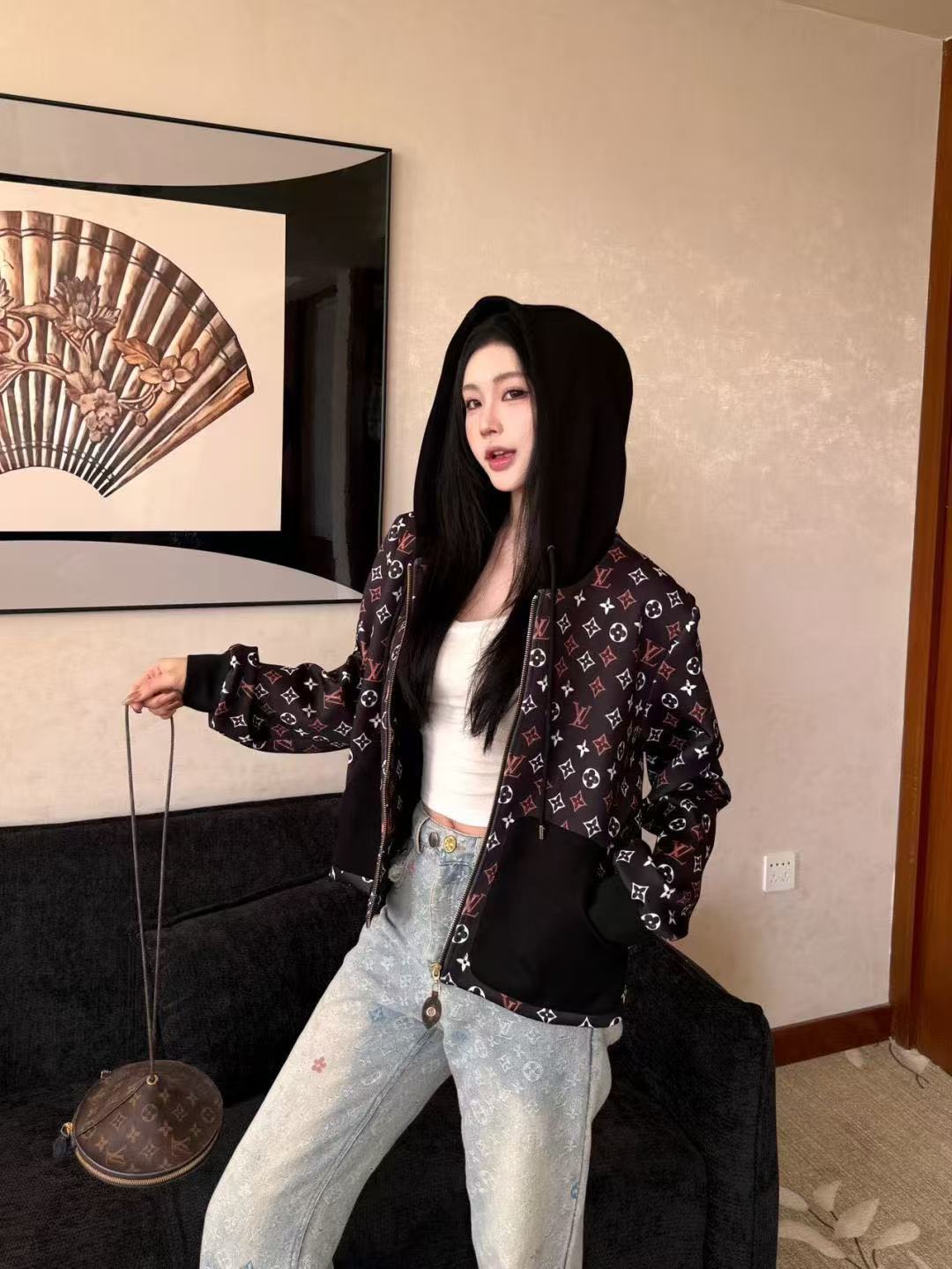 LVプリントフード付きジャケット【50％割引+送料無料】