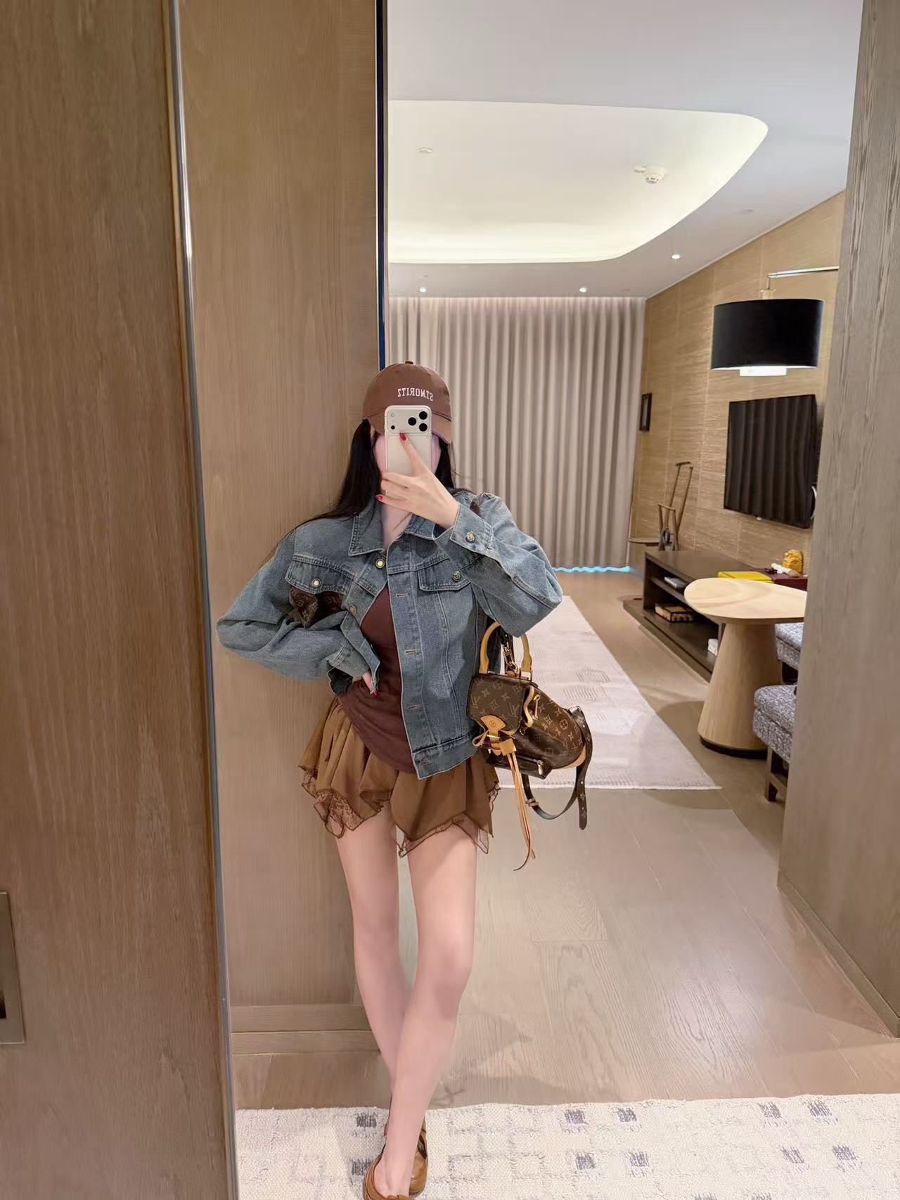 LV刺繍レターデニムジャケット【50％割引+送料無料】