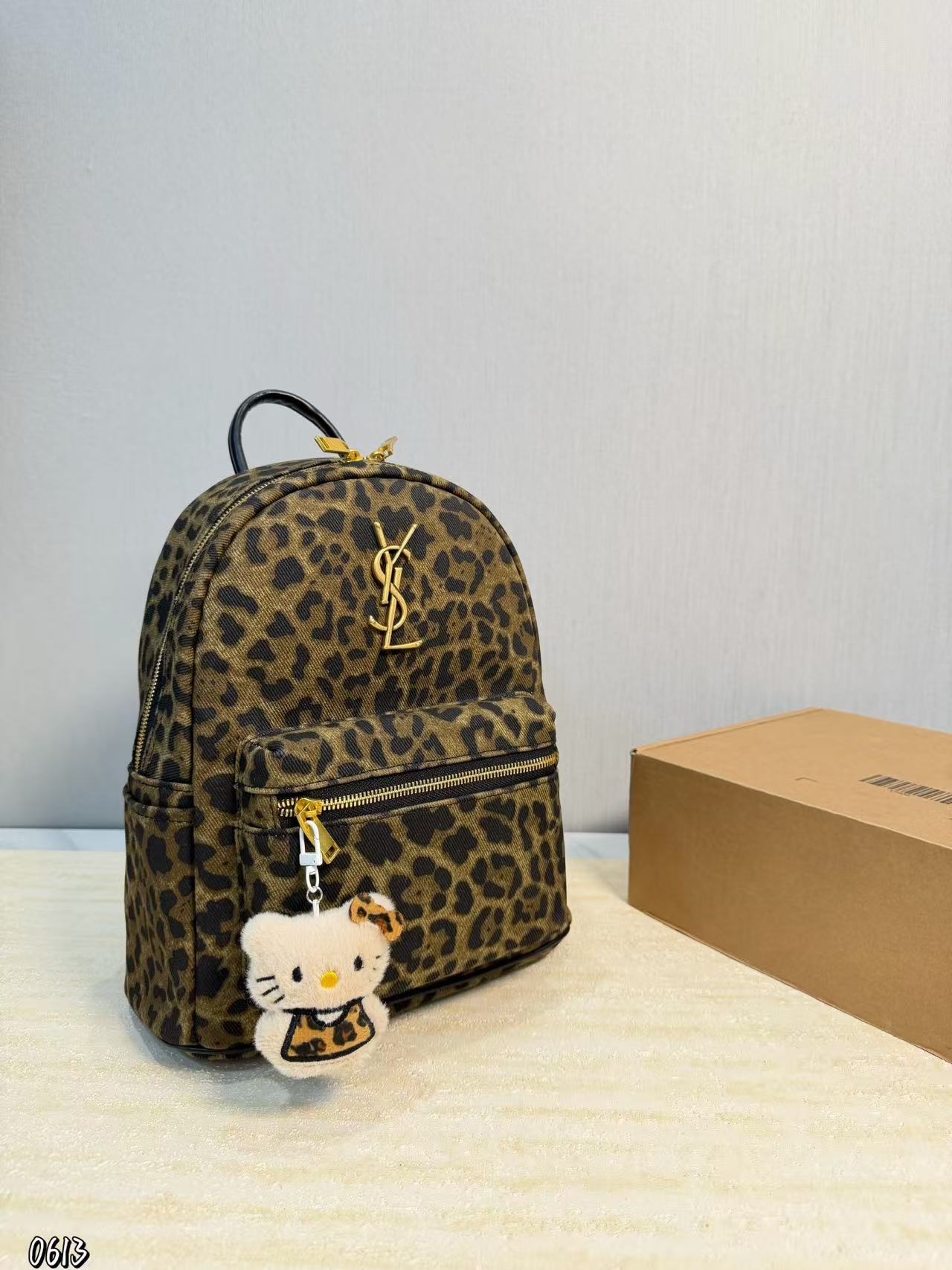 YSL レオパードプリント バックパック【50％割引+送料無料】