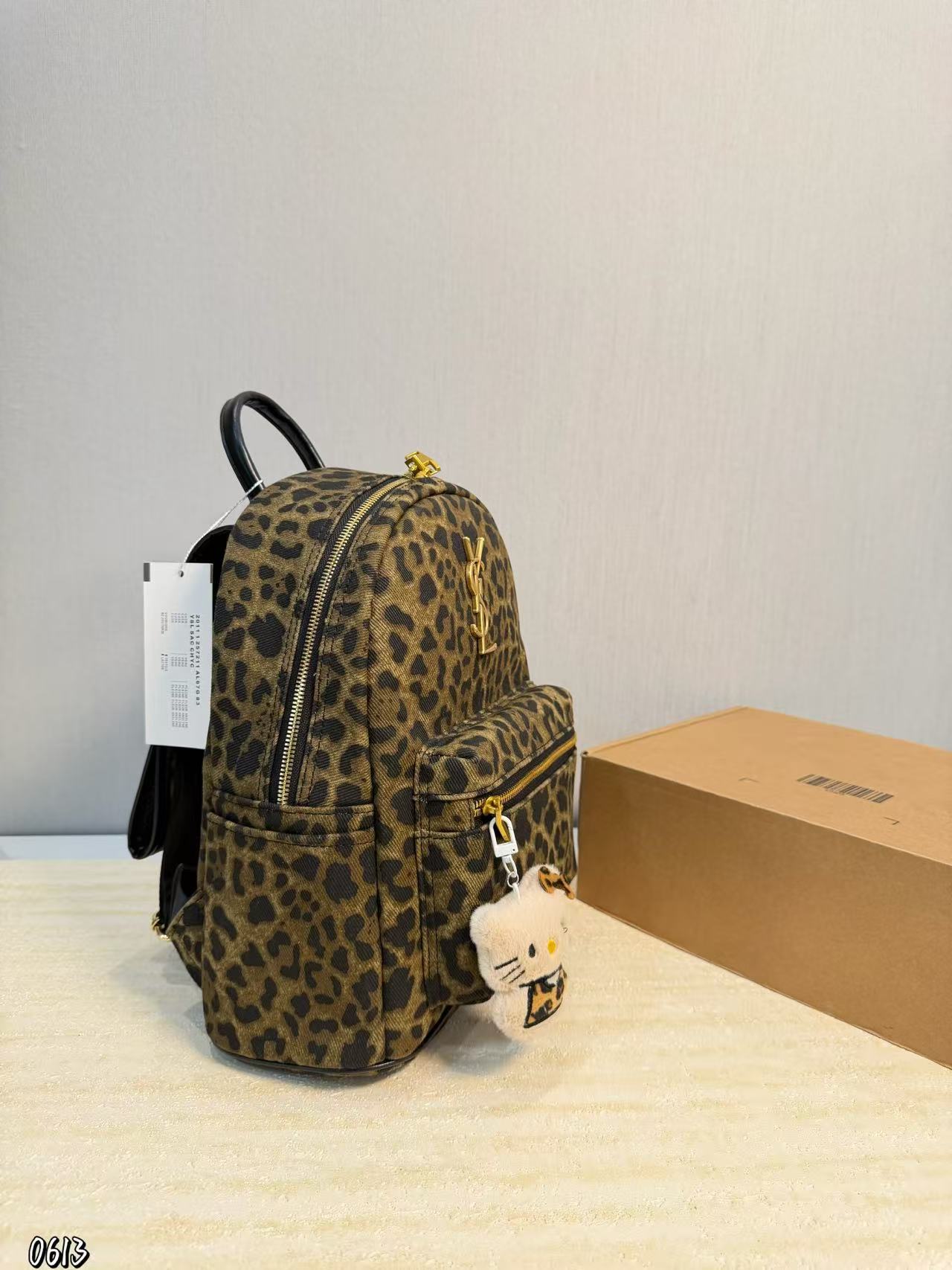 YSL レオパードプリント バックパック【50％割引+送料無料】