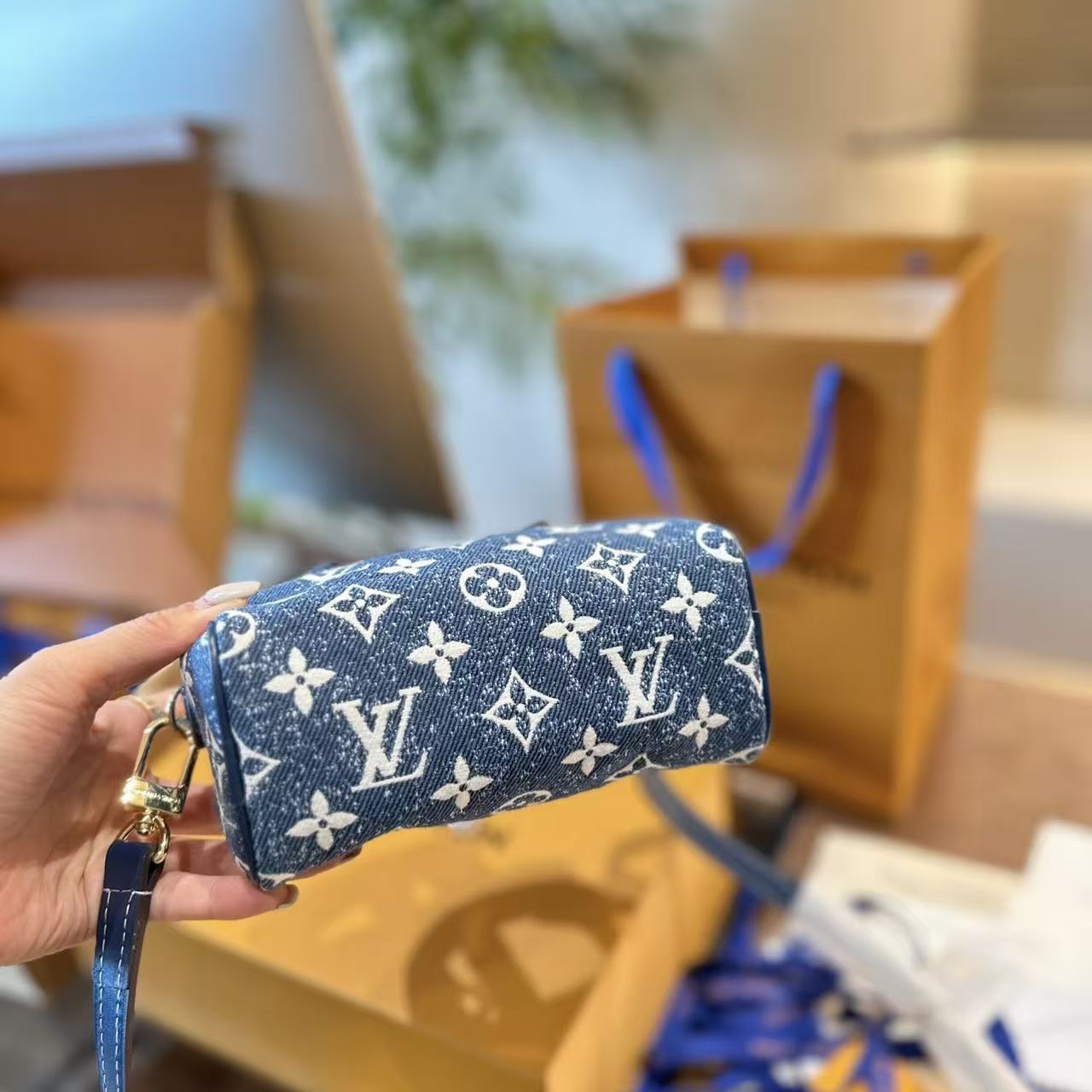 LVプリントデニムハンドバッグ【50%割引+送料無料】