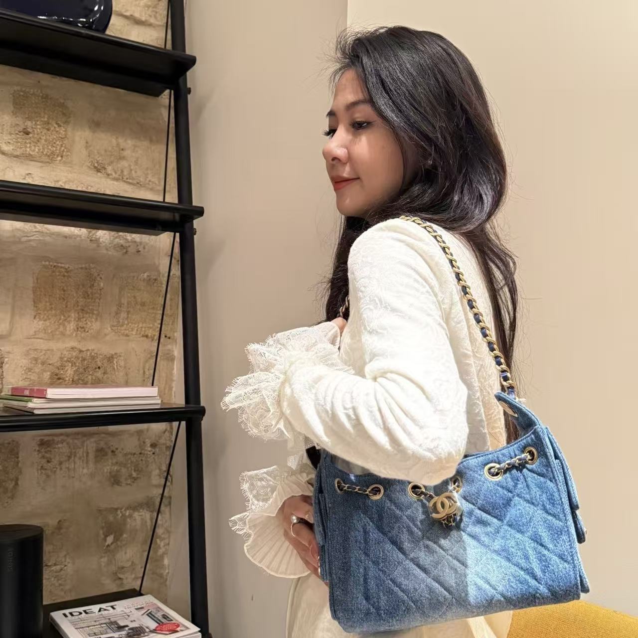 CHANE1 デニムチェーンショルダーバッグ【50%割引+送料無料】