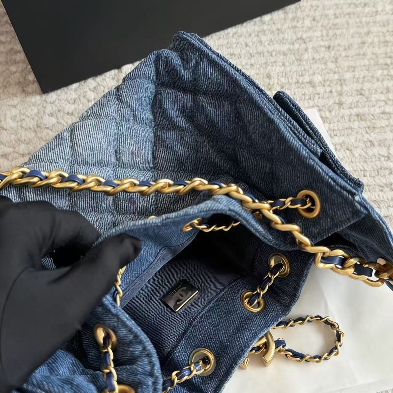 CHANE1 デニムチェーンショルダーバッグ【50%割引+送料無料】